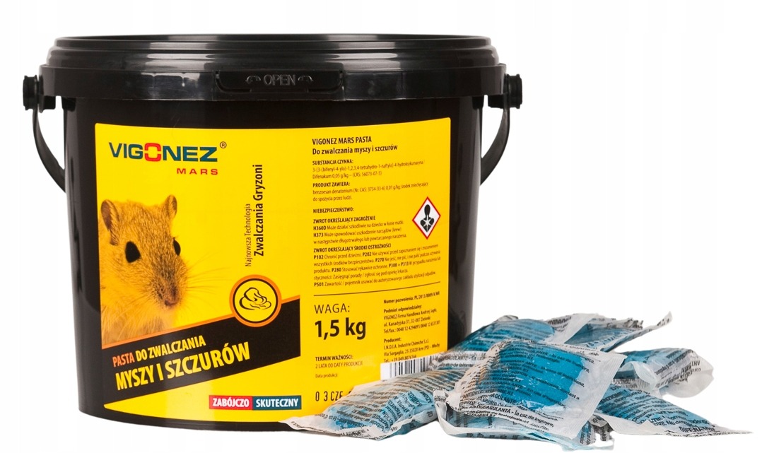 VIGONEZ – silný jed na potkany, myši a hlodavce, pasta 1,5 kg