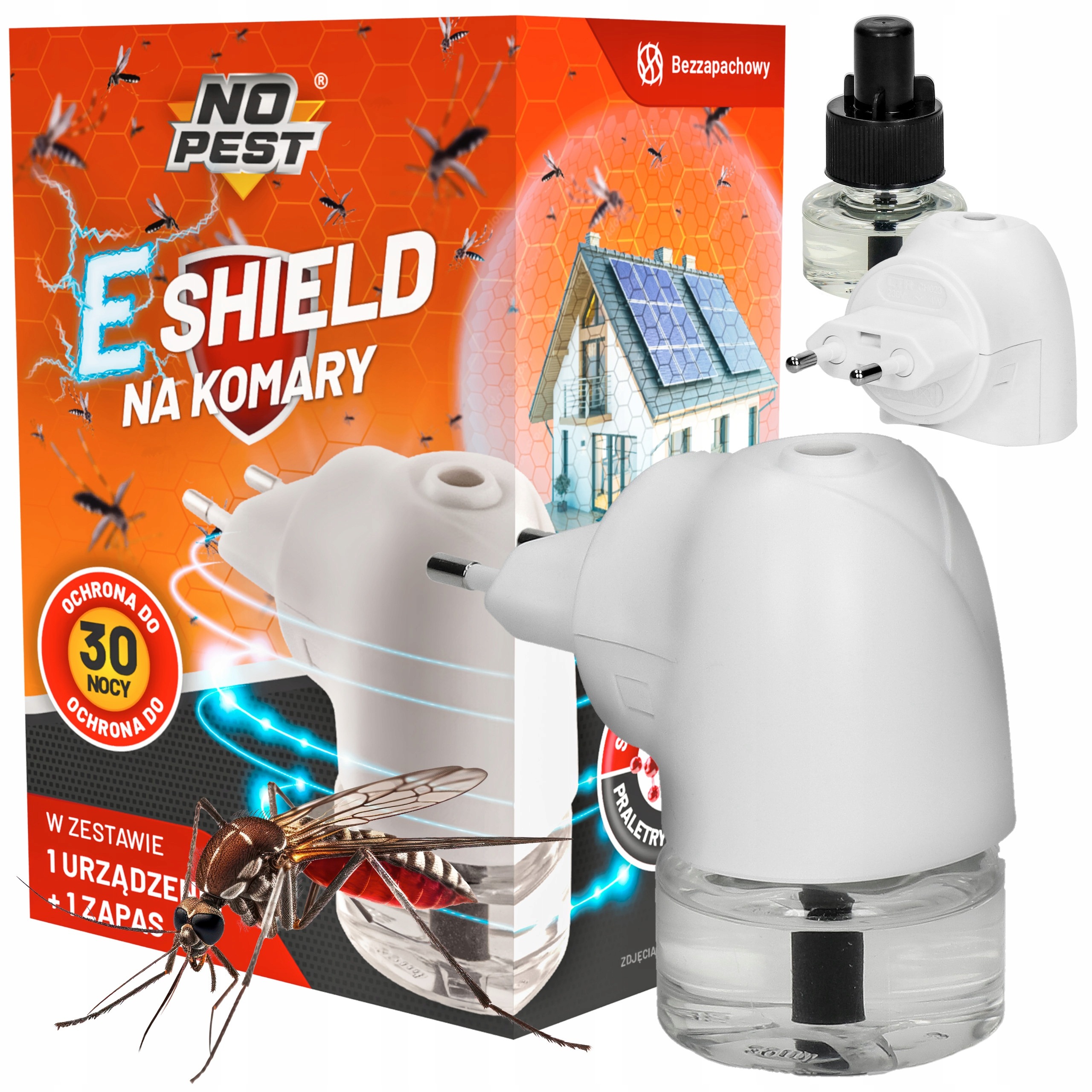 No Pest® E-Shield elektrický repelent proti komárom a muchám 30 ml – náplň na 30 nocí