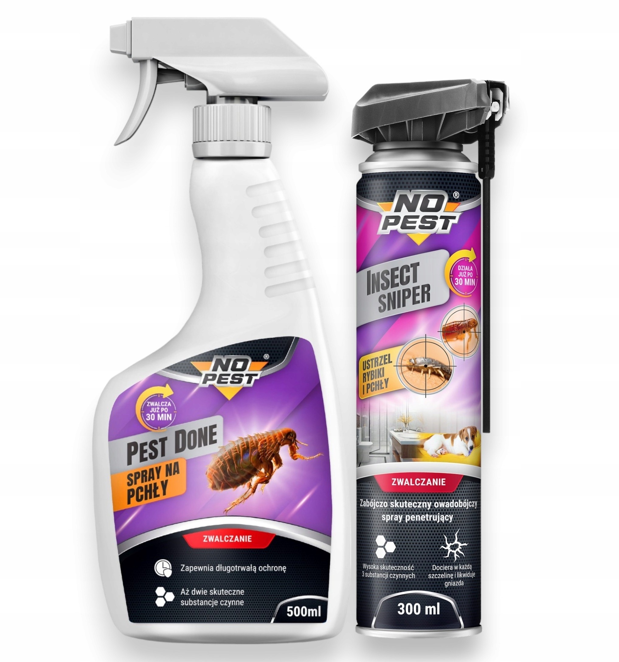 No Pest® sada 2v1 proti blchám – PEST DONE 500 ml + Insect Sniper 300 ml aerosólový sprej na hmyz