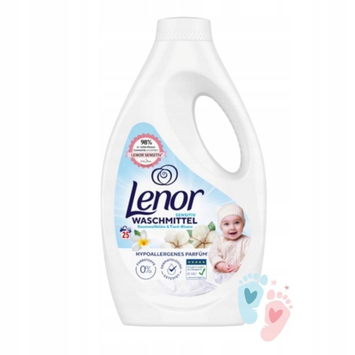 Lenor Sensitive prací gél hypoalergénny 1,25 l – jemný prací prostriedok pre citlivú pokožku