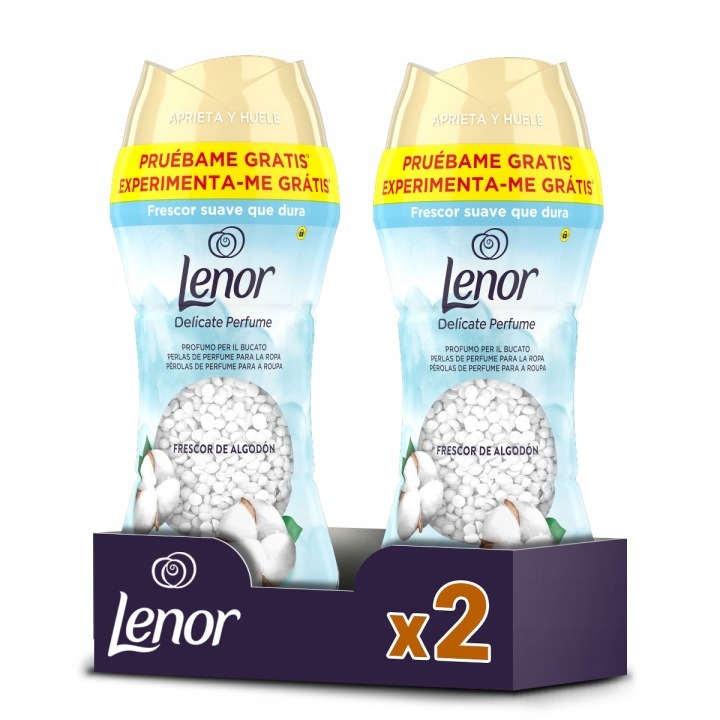 Lenor Cotton Fresh Light Vonné perly na pranie 2×195 g + ZADARMO – jemná sviežosť bavlny