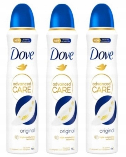 Dove Women Original antiperspirant sprej 3 × 250 ml – až 72-hodinová ochrana