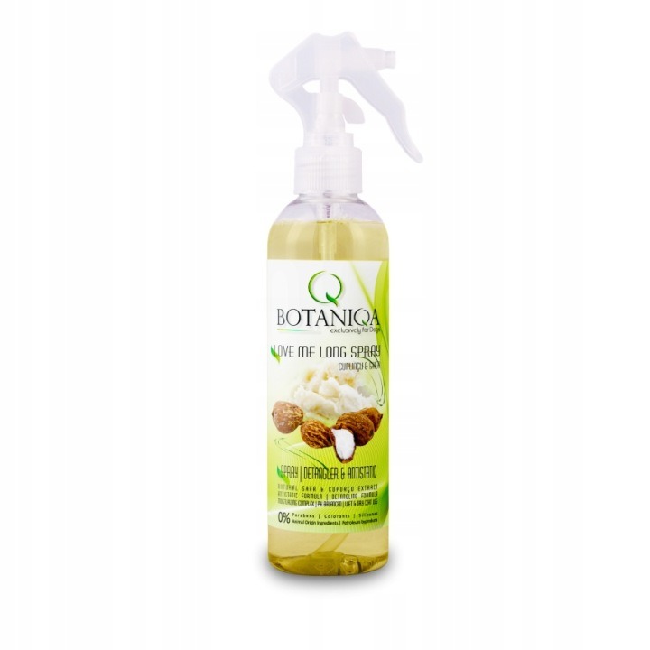 BOTANIQA Love Me Long sprej pre psov 250 ml – antistatický rozčesávací sprej pre dlhosrsté plemená