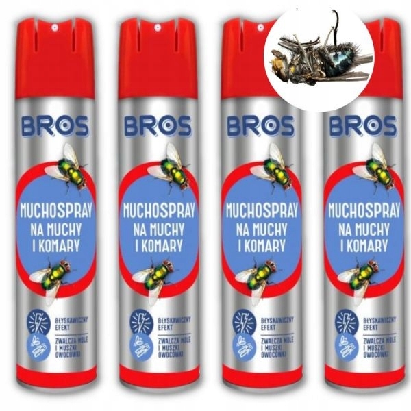 Rozprašovač, aerosól proti komárom, moliam, muchám, osám Bros 0,3 kg 250 ml