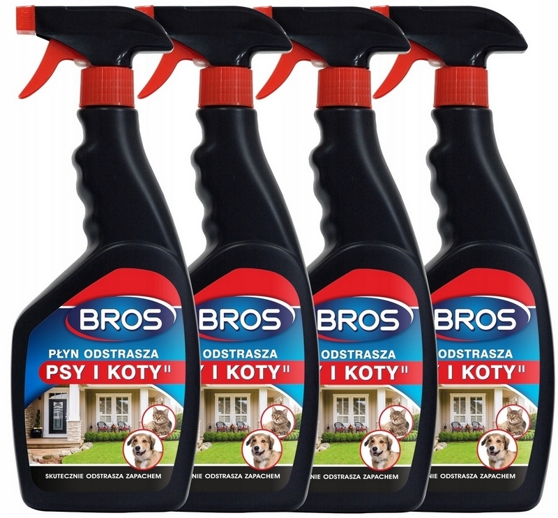 Odpudzovač tekutých psov a mačiek BROS 4 x 500 ml