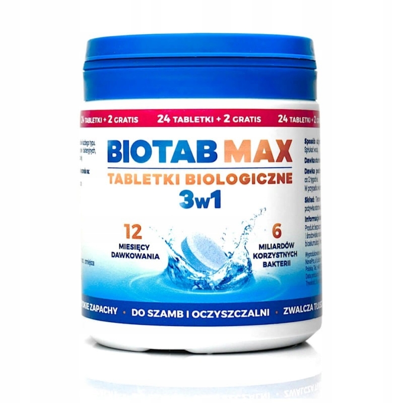 BioTab MAX Všetko v 1 tablete so septikom + 12 M tuku