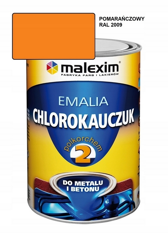 Farba - Chlór-guma s POLKORCH 5L ORANŽOVÁ RAL 2009