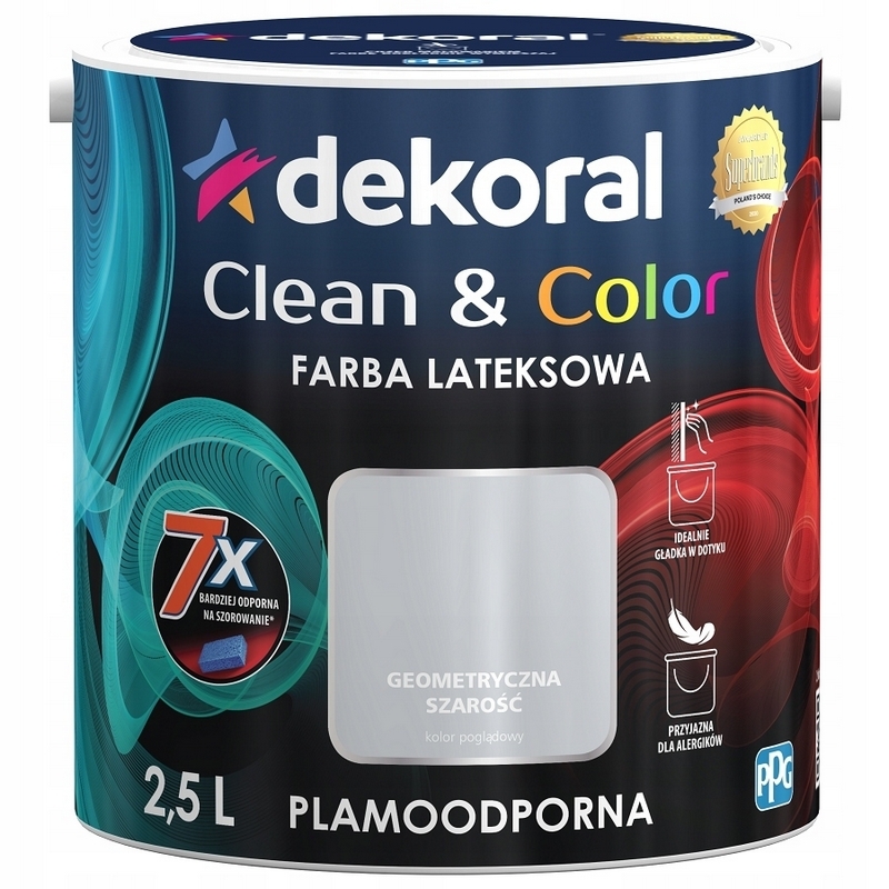 Farba na - DEKORAL CLEAN & COLOR geometrická šedá 2,5L