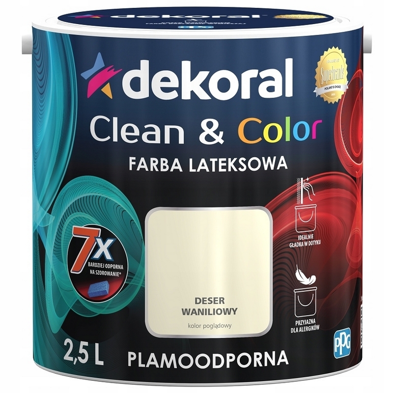 Farba na - DEKORAL Farba CLEAN & COLOR vanilkový dezert 2,5L