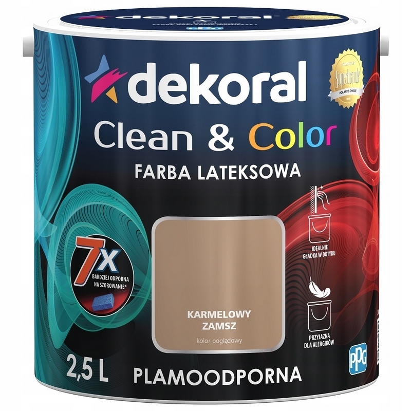 Farba na - DEKORAL Farba CLEAN & COLOR karamelový semiš 2,5L