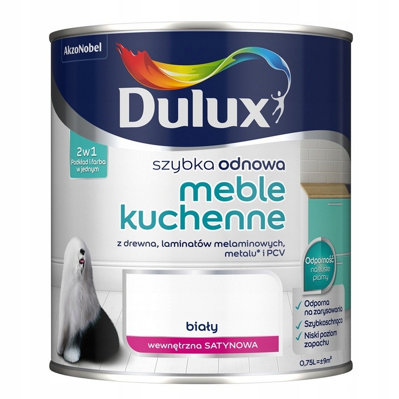 Farba na - DULUX KUCHYNSKÝ NÁBYTOK Biela farba 0,75L