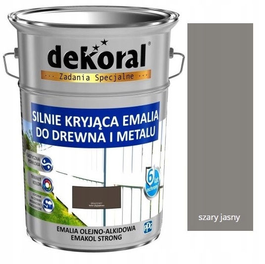 Farba - Dekoral EMAKOL Smaltované drevo kov 5l SVETLÁ ŠEDÁ