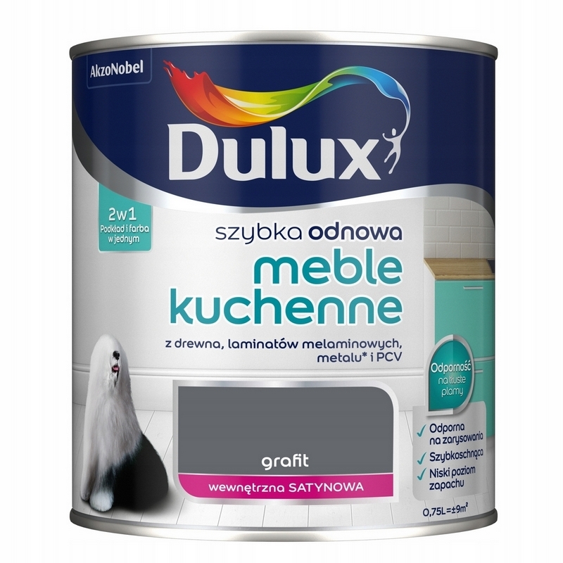 Farba na - Kuchynský nábytok Dulux Quick Renewal 0,75L GRAFIT