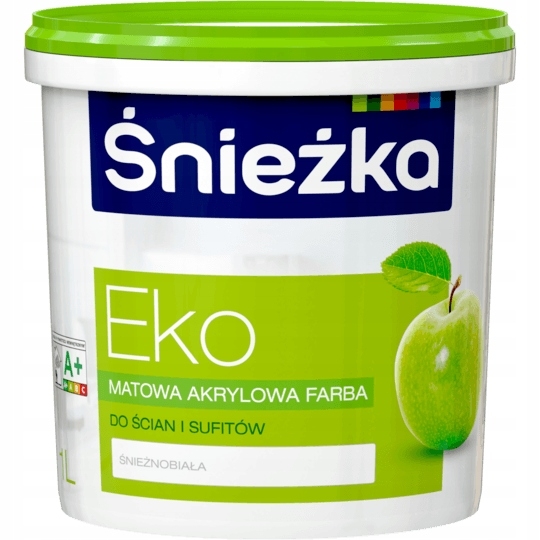 Farba na - EKO SNIEŻKA 1L AKRYLOVÁ FARBA STROPNÝCH STEN BIELA