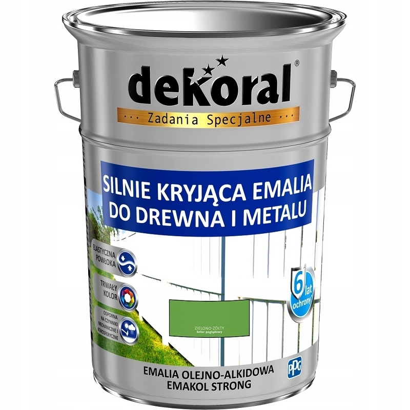 Farba - Smalt na drevo EMAKOL STRONG zelená a žltá 5L
