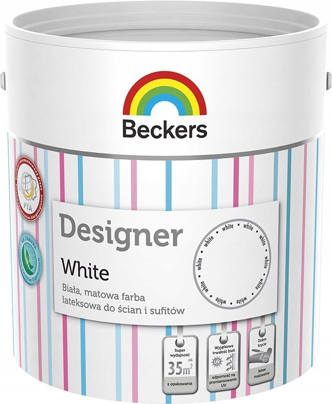 Farba na - DIZAJNER BIELY LATEXOVÝ MALIAR 2.5L BECKERS