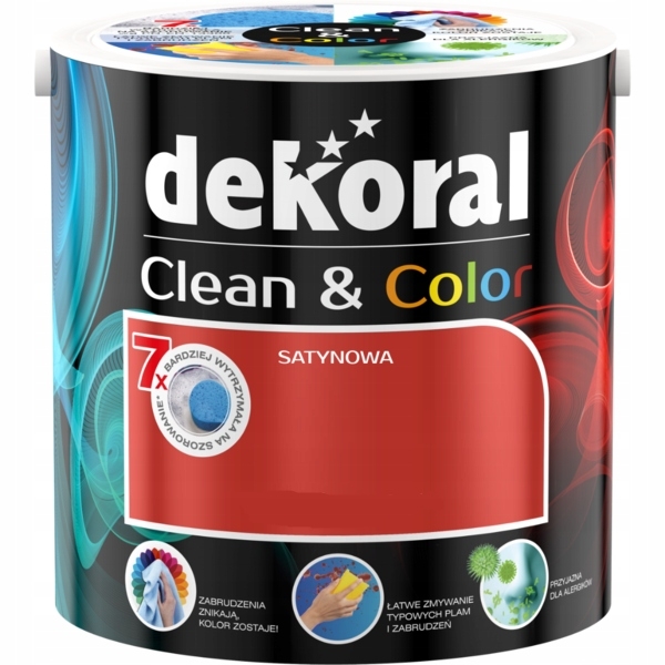 Saténová farba Dekoral Clean & Color 2,5L Farby
