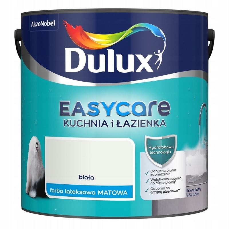 Farba na - Farba Dulux. Kuchynská kúpeľňa. BIELY MAT 2.5L