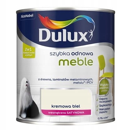 Farba na - Nábytok Dulux pre rýchlu obnovu 0,75 l krémovo biely