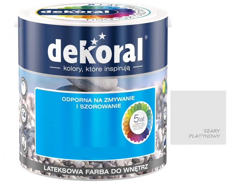 Farba na - Latexová farba. Dekoral Akrylit IN GREY PLATINUM 5L