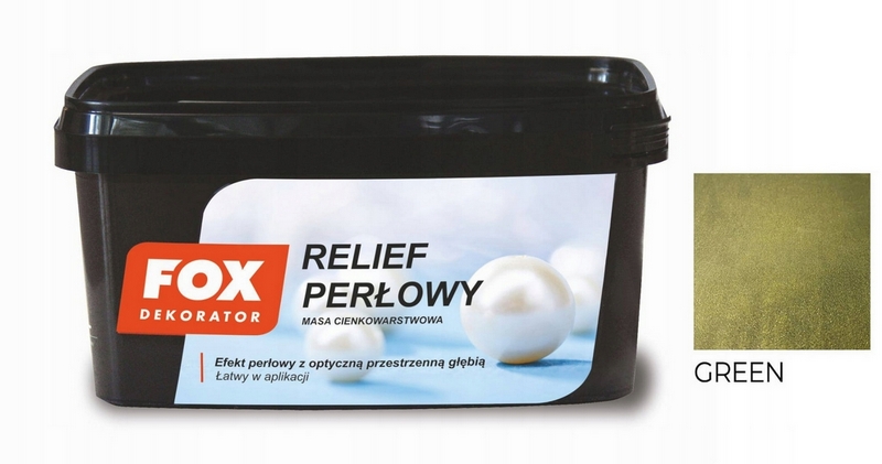 Fox Dekorator Pearl Relief ZELENÁ farba 0005 1kg