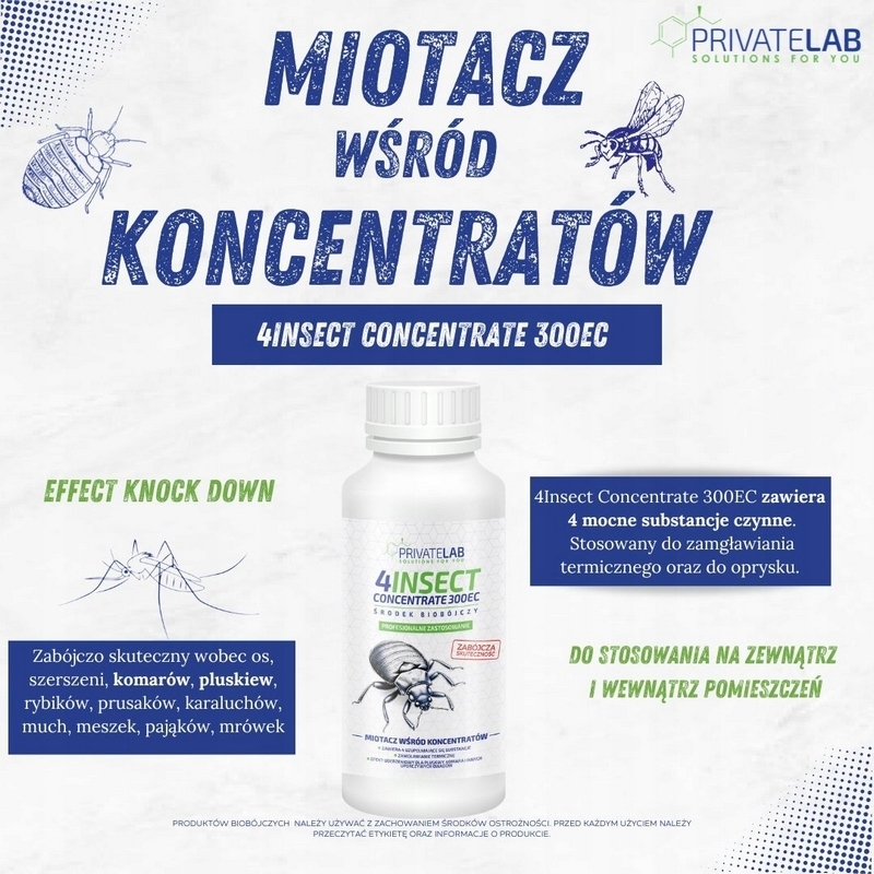 Kvapalina proti švábom, komárom, mravcom, muchám, osám, pavúkom, blchám, plošticám, rybičkám Private Lab 1 kg 1000 ml