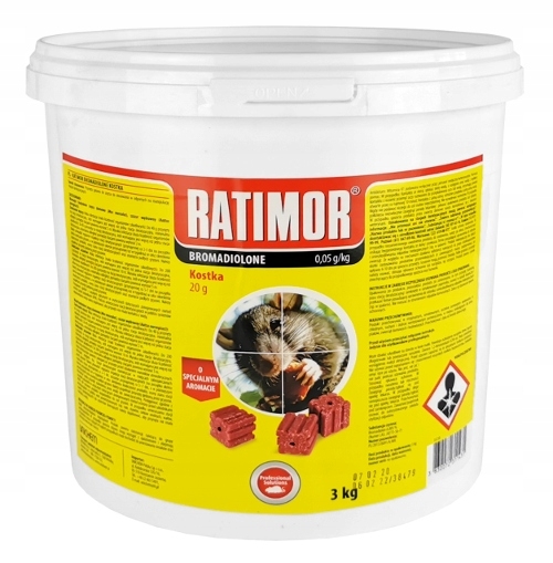 Voskové kocky RATIMOR, jed pre myši, potkany 3 kg