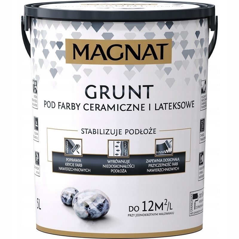 MAGNAT GRUNT je produkt, ktorý stabilizuje natierané podklady a vyrovnáva ich nedokonalosti, vďaka