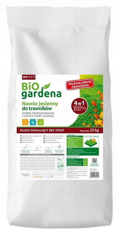 Jesenné hnojivo na trávniky eco 25 kg bio gardena