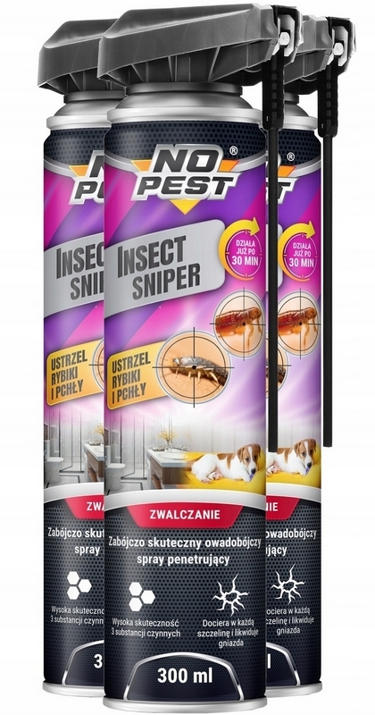 Rozprašovač, aerosól proti švábom, blchám, plošticám, strieborným rybkám No-Pest 300 ml