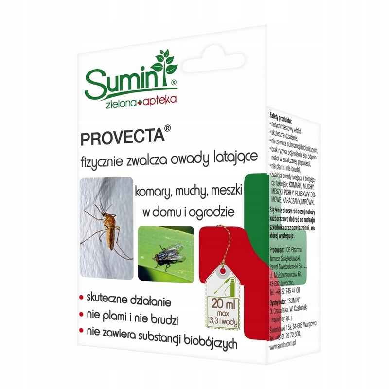 Tekutý prípravok proti švábom, kliešťom, komárom, molám, mravcom, muchám, pavúkom, blchám, plošticám Sumin 0,15 kg 0,02 ml
