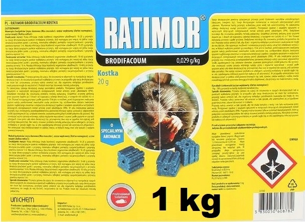 RATIMOROVÁ KOCKA 1 kg jedovatých potkanov BRODIFAKUM NOWA