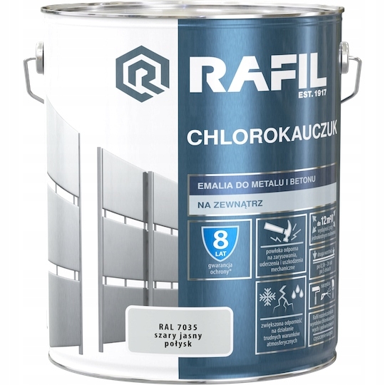 Farba - Rafil Chlorokauczuk 10L sivý smalt RAL7035