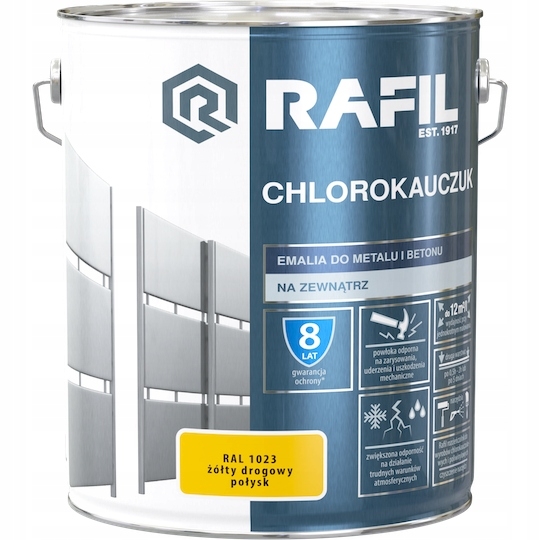 Farba - Rafil Chlorokauczuk 10L žltá RAL1023 Smalt