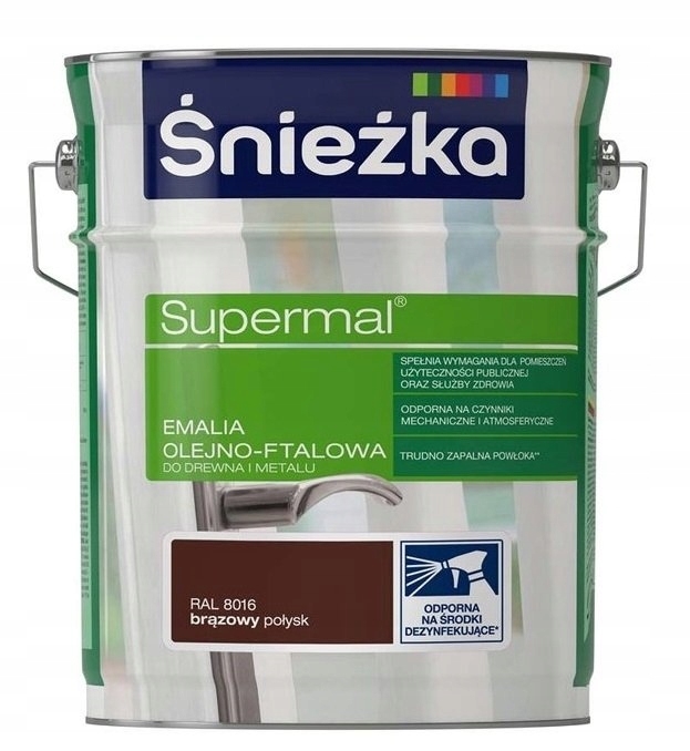 Farba - OLEJOVO-FTALOVÝ SMALT SNIEŻKA HNEDÝ 5L RAL 8016