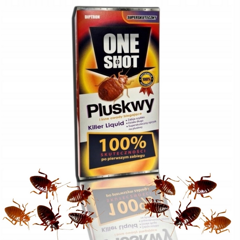 Tekutý prípravok proti švábom, kliešťom, komárom, moliam, mravcom, muchám, osám, pavúkom, blchám, plošticám, rybkám One Shot 0,06 kg 50 ml