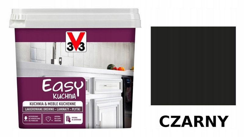Farba na - V33 ĽAHKÁ RENOVÁCIA FARBA KUCHYNE čierna 0,75L