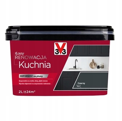 Farba na - V33 Ľahká renovácia Kuchyňa 2L Čierna matná