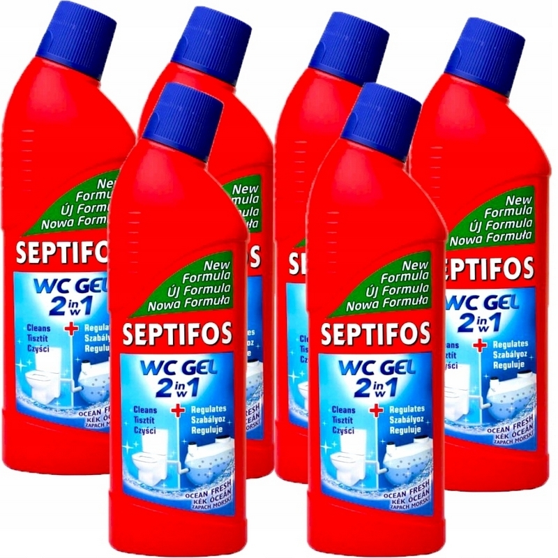 Sada 6 x bio-gélu na WC SEPTIFOS VIGOR 750 ml 2v1