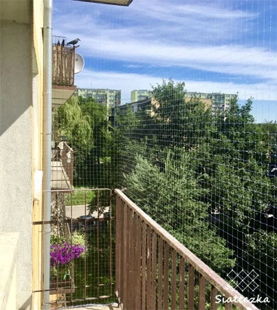 Priehľadná ochranná sieť pre mačku na balkón 4 × 3 m, oko 30 mm