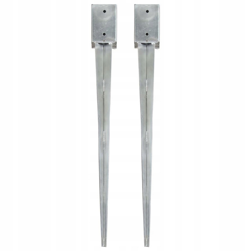 vidaXL Ground Pegs 2 ks Striebro 9x9x90